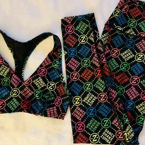 Zumba leggings and sports bra Size small